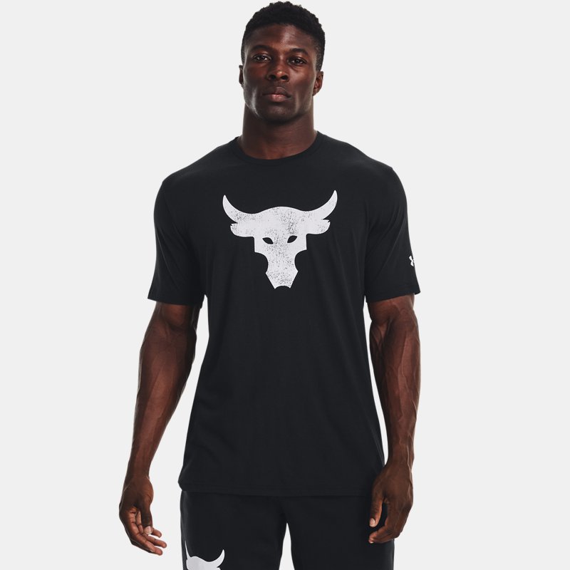 Under Armour Camiseta de manga corta Project Rock Brahma Bull para hombre Negro / Ivory L